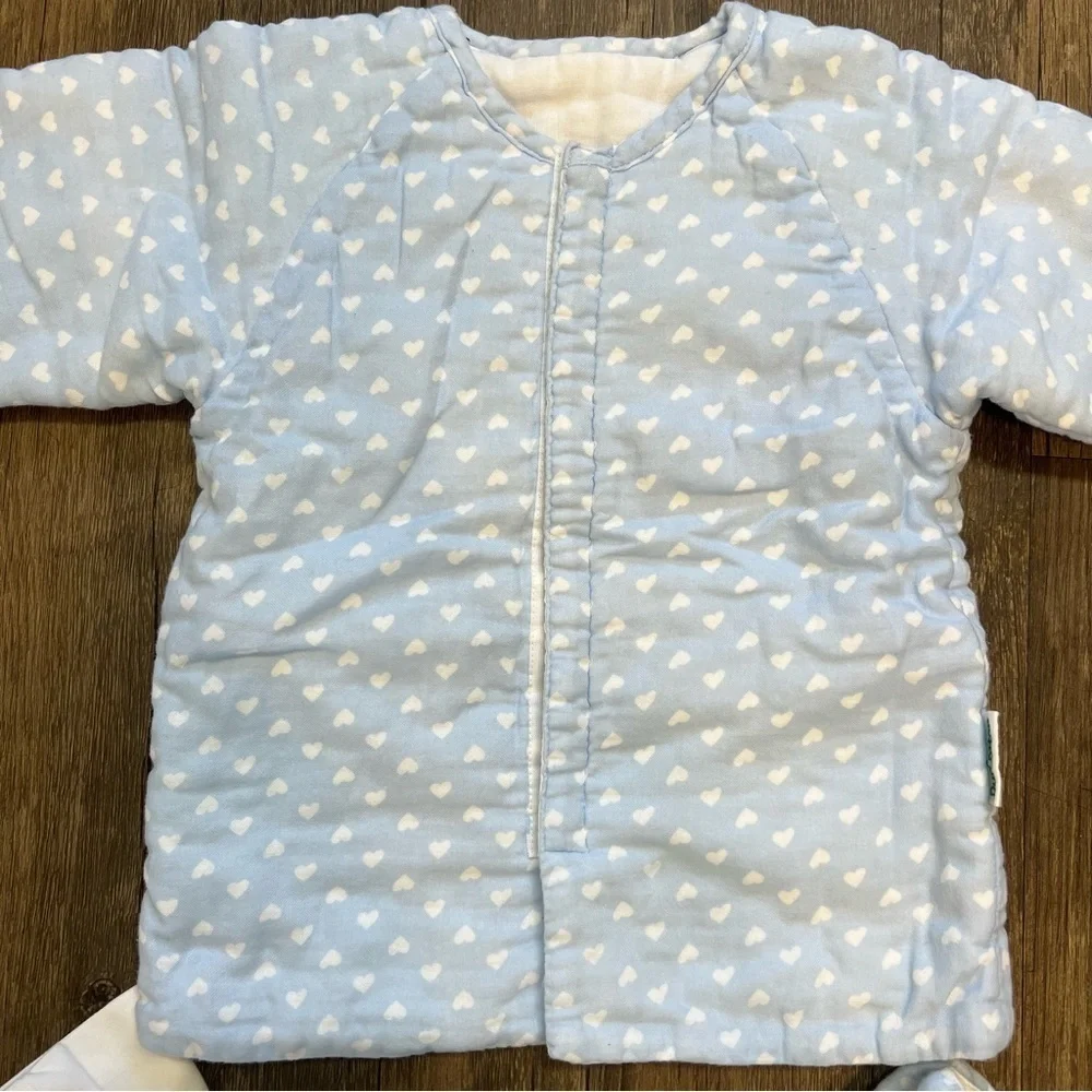 Kids Heart Shape White Blue Padded Matching Set Jacket/Pants Size 18-24 Months